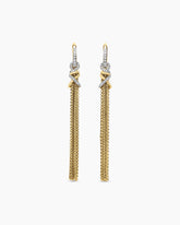 Helena Chain Tassel Earrings in 18K Yellow Gold with Diamonds, 76mm