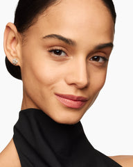 Pavé Crossover Stud Earrings in 18K Yellow Gold with Diamonds, 9mm