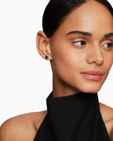 Petite Chatelaine® Stud Earrings in Sterling Silver with Black Onyx and Diamonds, 6mm