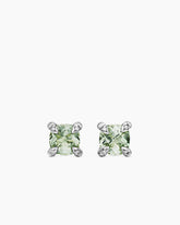 Petite Chatelaine® Stud Earrings in Sterling Silver with Prasiolite and Diamonds, 6mm