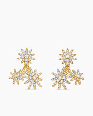 Starburst Cluster Drop Earrings in 18K Yellow Gold with Diamonds, 23.7mm
