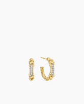 Petite Helena Wrap Hoop Earrings in 18K Yellow Gold with Diamonds, 3/4in