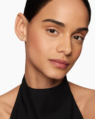 Petite Starburst Stud Earrings in 18K Yellow Gold with Diamonds, 7.5mm