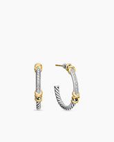 Petite Helena Wrap Hoop Earrings in Sterling Silver with 18K Yellow Gold and Diamonds, 1in