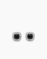 Petite Albion® Stud Earrings in Sterling Silver with Black Onyx and Diamonds, 5mm