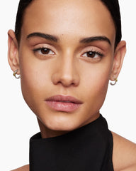 Petite X Hoop Earrings in Sterling Silver with 18K Yellow Gold, 12.6mm