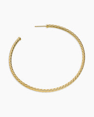 Sculpted Cable Hoop Earrings in 18K Yellow Gold, 2.5in
