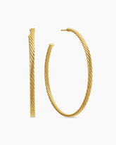Sculpted Cable Hoop Earrings in 18K Yellow Gold, 2.5in