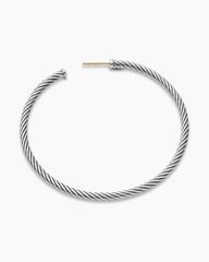 Cable Hoop Earrings in Sterling Silver, 2.5in