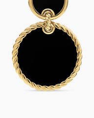 DY Elements® Double Drop Earrings in 18K Yellow Gold with Black Onyx, 33mm
