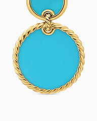DY Elements® Double Drop Earrings in 18K Yellow Gold with Turquoise, 33mm