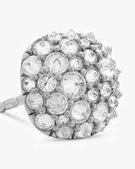 Reverse Set Pavé Cushion Stud Earrings in 18K White Gold with Diamonds, 8.5mm