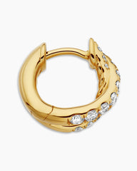 Pavé Crossover Hoop Earrings in 18K Yellow Gold with Diamonds, 12mm