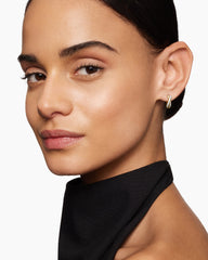 Pavé Crossover Hoop Earrings in 18K Yellow Gold with Diamonds, 12mm