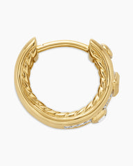 Modern Renaissance® Huggie Hoop Earrings in 18K Yellow Gold with Diamonds, 12.3mm
