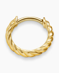 Sculpted Cable Micro Huggie Hoop Earrings in 18K Yellow Gold, 10.7mm