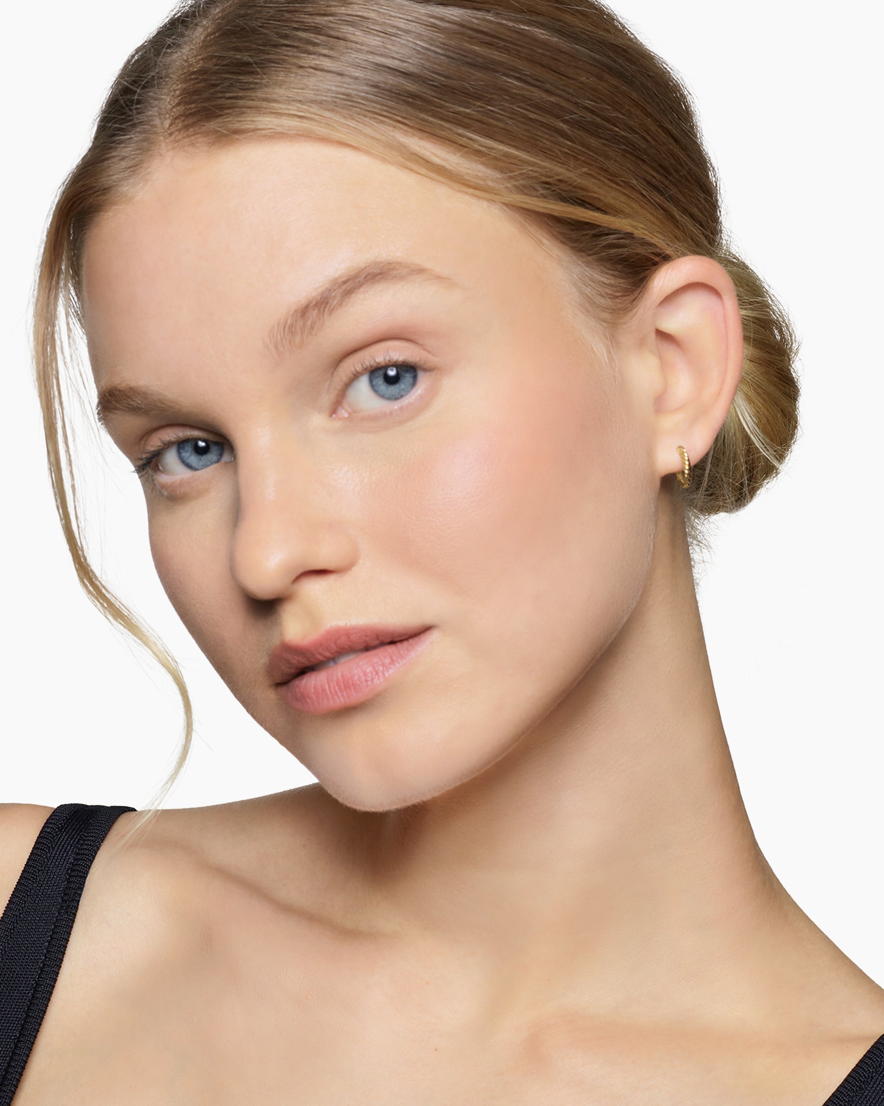Sculpted Cable Micro Huggie Hoop Earrings in 18K Yellow Gold, 10.7mm