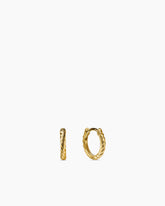 Sculpted Cable Micro Huggie Hoop Earrings in 18K Yellow Gold, 10.7mm