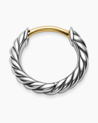 Sculpted Cable Micro Huggie Hoop Earrings in Sterling Silver, 10.7mm