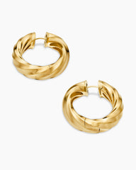 Cable Edge® Hoop Earrings in 18K Yellow Gold, 28.9mm