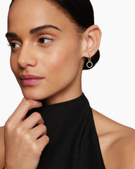 Petite DY Elements® Drop Earrings in 18K Yellow Gold with Black Onyx and Diamonds, 22.6mm