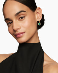 Petite DY Elements® Drop Earrings in 18K Yellow Gold with Malachite and Diamonds, 22.6mm