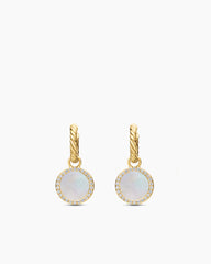 Petite DY Elements® Drop Earrings in 18K Yellow Gold with Mother of Pearl and Diamonds, 22.6mm