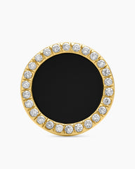 Petite DY Elements® Stud Earrings in 18K Yellow Gold with Black Onyx and Diamonds, 11mm