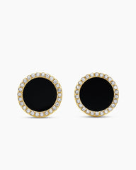 Petite DY Elements® Stud Earrings in 18K Yellow Gold with Black Onyx and Diamonds, 11mm