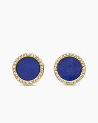 Petite DY Elements® Stud Earrings in 18K Yellow Gold with Lapis and Diamonds, 11mm