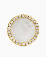 Petite DY Elements® Stud Earrings in 18K Yellow Gold with Mother of Pearl and Diamonds, 11mm