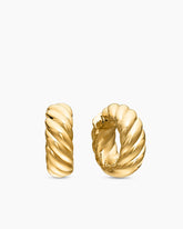 Sculpted Cable Hoop Earrings in 18K Yellow Gold, 25mm