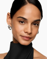 DY Mercer® Three Row Hoop Earrings in Sterling Silver, 21mm