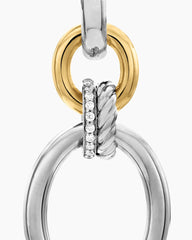 DY Mercer® Circular Drop Earrings in Sterling Silver with 18K Yellow Gold and Diamonds, 50mm