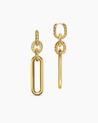 Lexington Double Link Drop Earrings in 18K Yellow Gold with Diamonds, 54mm