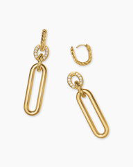 Lexington Double Link Drop Earrings in 18K Yellow Gold with Diamonds, 54mm