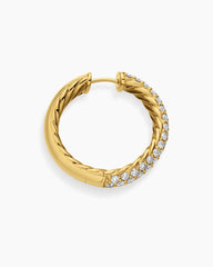 DY Mercer® Hoop Earrings in 18K Yellow Gold with Diamonds, 25.4mm