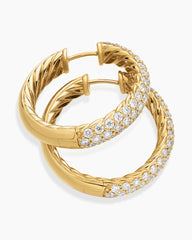 DY Mercer® Hoop Earrings in 18K Yellow Gold with Diamonds, 25.4mm