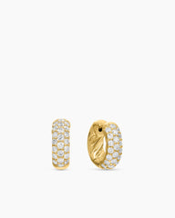 DY Mercer® Micro Hoop Earrings in 18K Yellow Gold with Diamonds, 13.5mm
