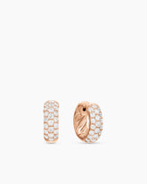 DY Mercer® Micro Hoop Earrings in 18K Rose Gold with Diamonds, 13.5mm