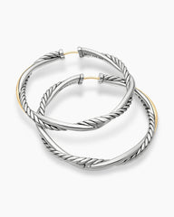 Infinity Hoop Earrings in Sterling Silver with 14K Yellow Gold, 42mm