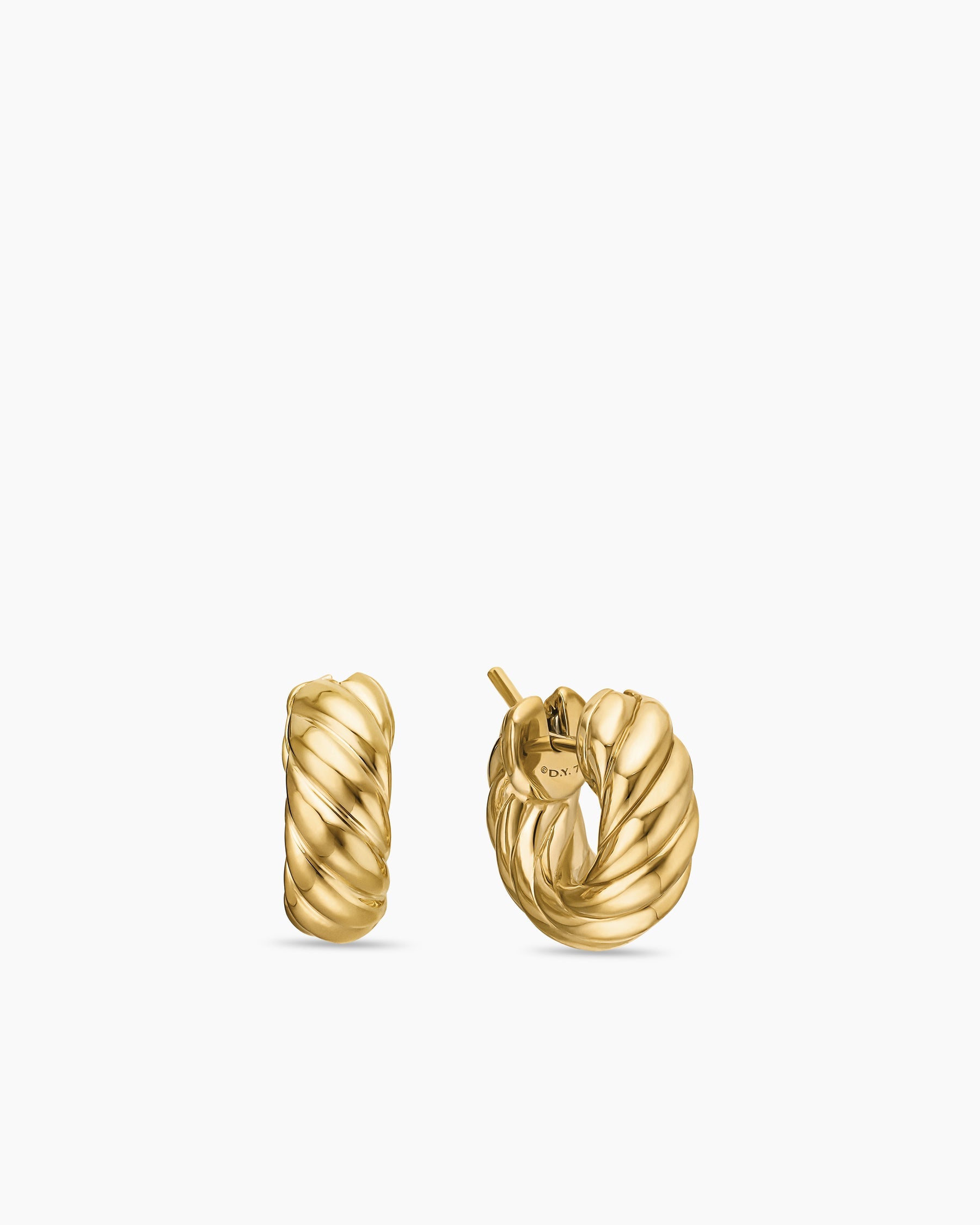 Sculpted Cable Hoop Earrings in 18K Yellow Gold, 14.4mm