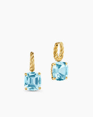 Marbella Drop Earrings in 18K Yellow Gold with Sky Blue Topaz, 11mm