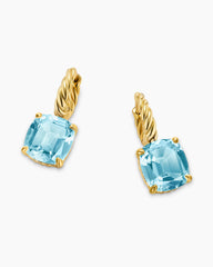 Marbella Drop Earrings in 18K Yellow Gold with Sky Blue Topaz, 11mm