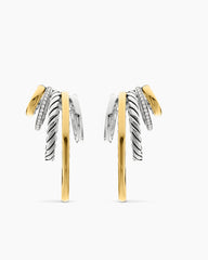 DY Mercer® Multi Hoop Earrings in Sterling Silver with 18K Yellow Gold and Diamonds, 37.5mm