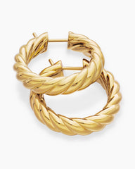Sculpted Cable Hoop Earrings in 18K Yellow Gold, 25.4mm