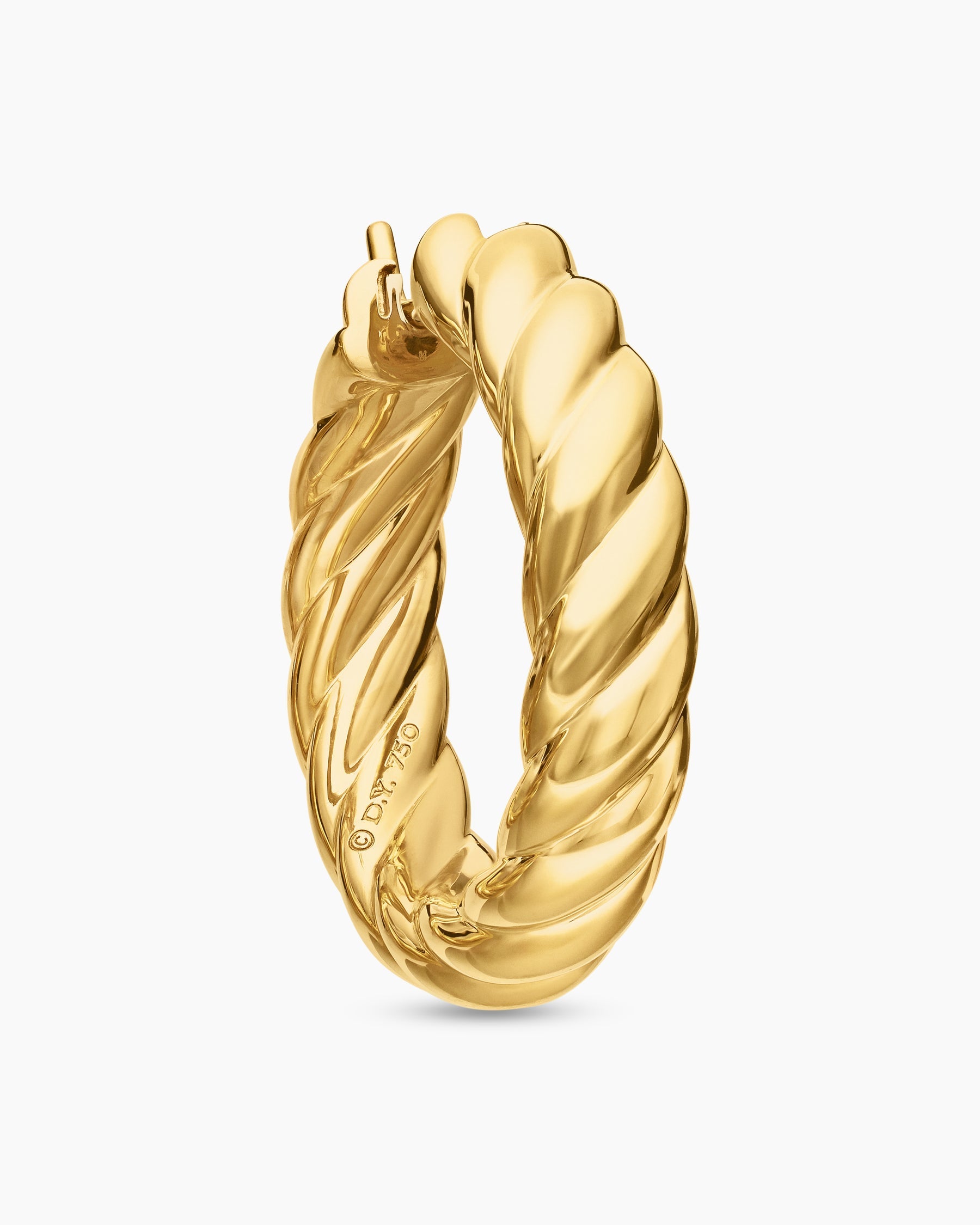 Sculpted Cable Hoop Earrings in 18K Yellow Gold, 25.4mm