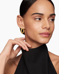 Sculpted Cable Hoop Earrings in 18K Yellow Gold, 25.4mm