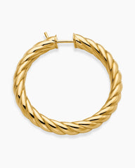 Sculpted Cable Hoop Earrings in 18K Yellow Gold, 38mm
