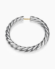 Sculpted Cable Hoop Earrings in Sterling Silver, 38mm